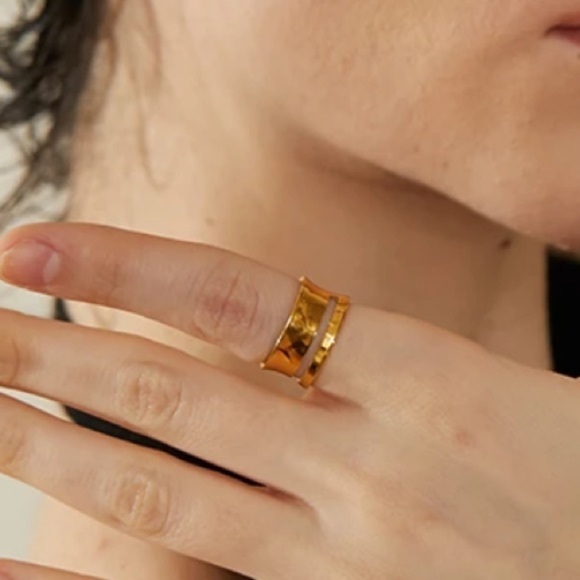 ⭐️unique Retro Gold Double Bar Ring - Picture 6 of 13